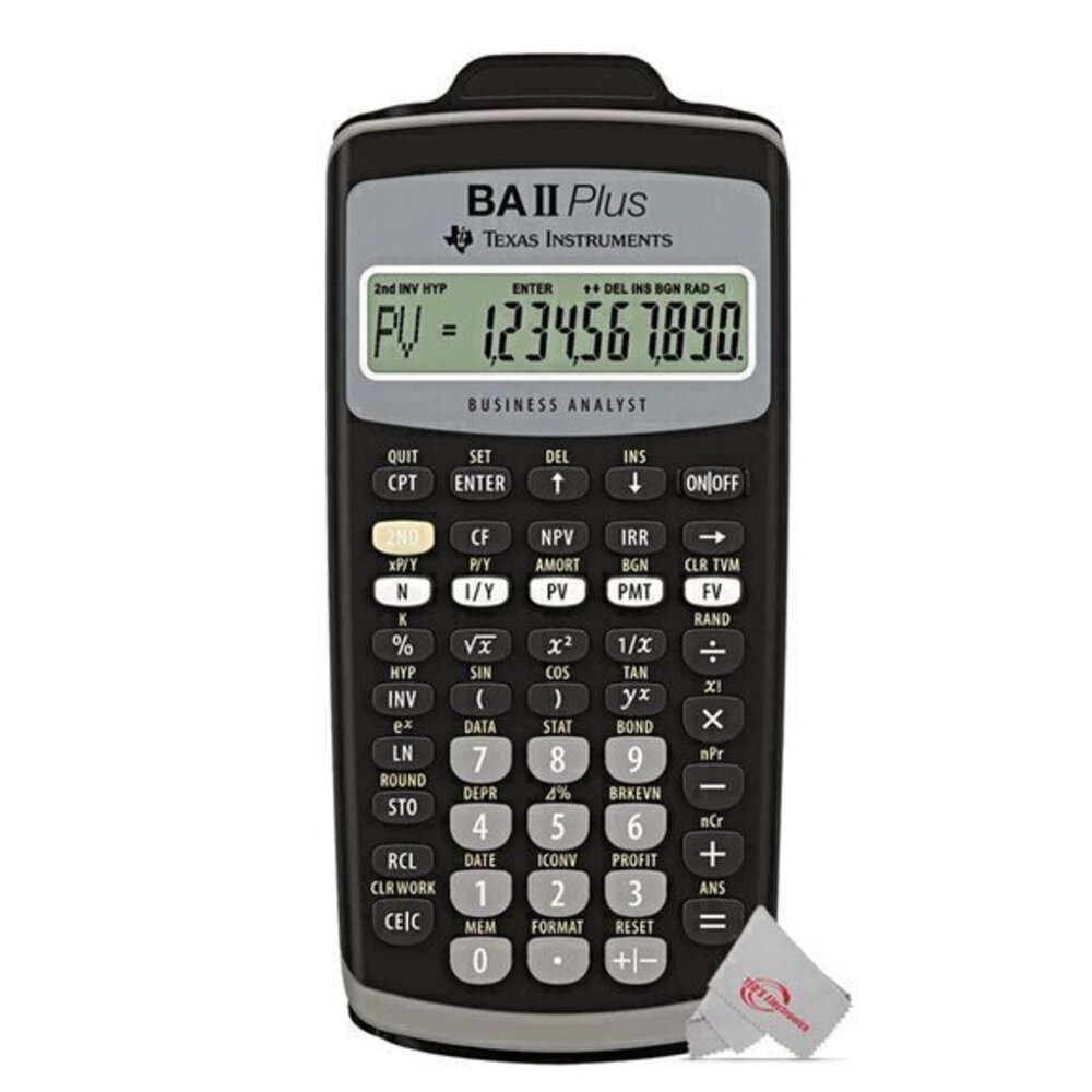 Texas Instruments BA II Plus Financial Calculator Black Silver Business Analyst